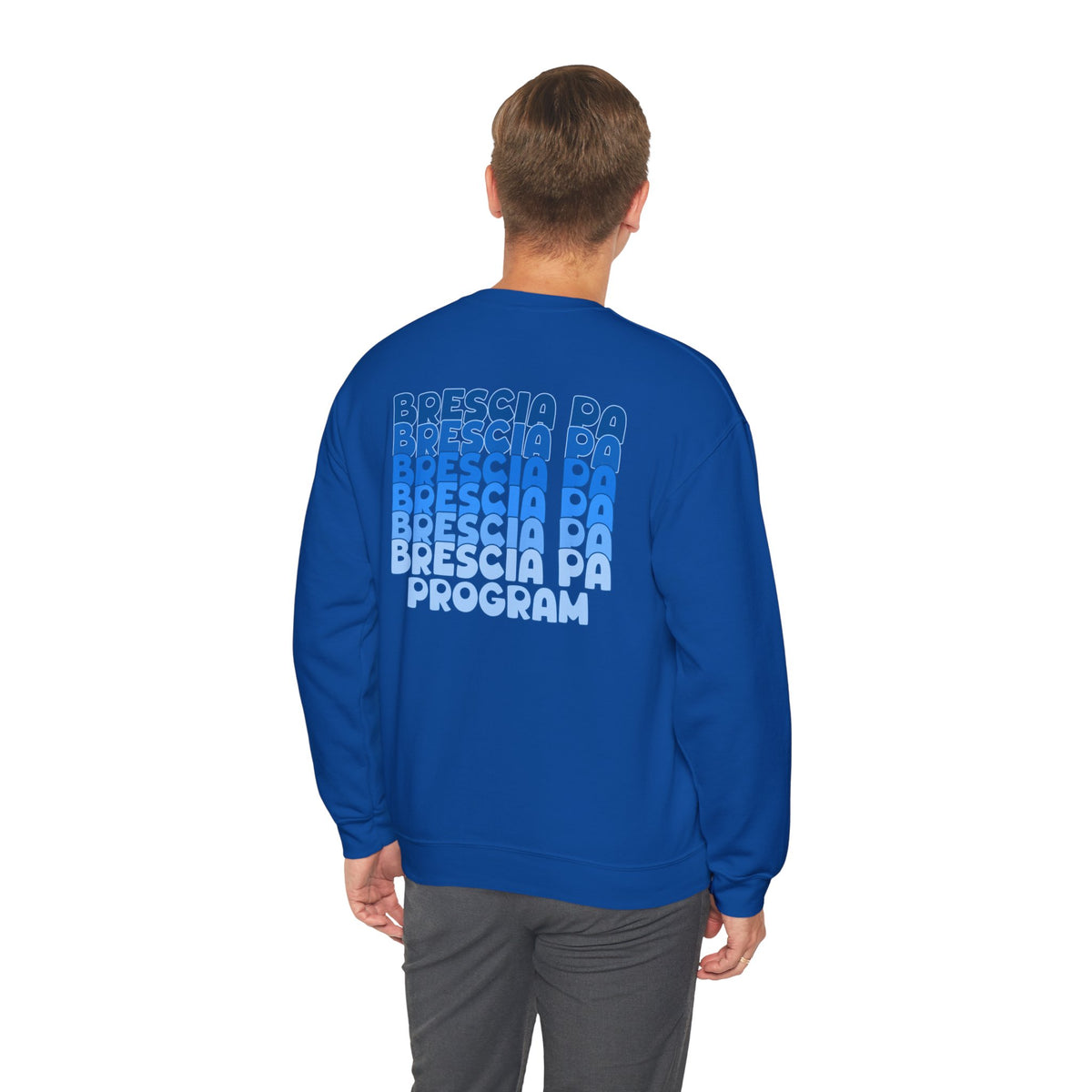 Brescia PA Program Blue Ombre Graphic Crewneck Sweatshirt