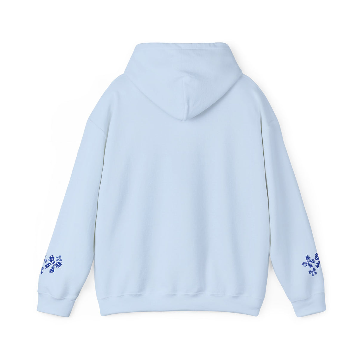 Polka Dot Bow Hoodie — Cute Blue Ribbon Graphic Sweatshirt