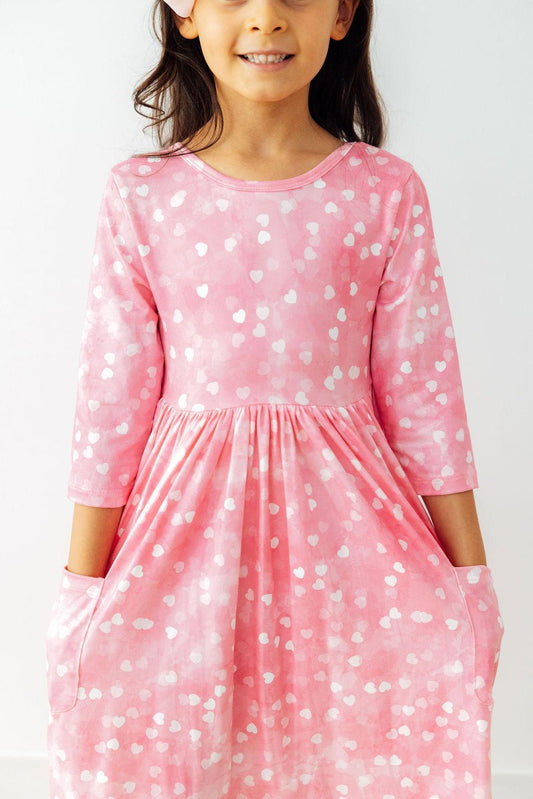 Shine Bright 3/4 Sleeve Pocket Twirl Dress