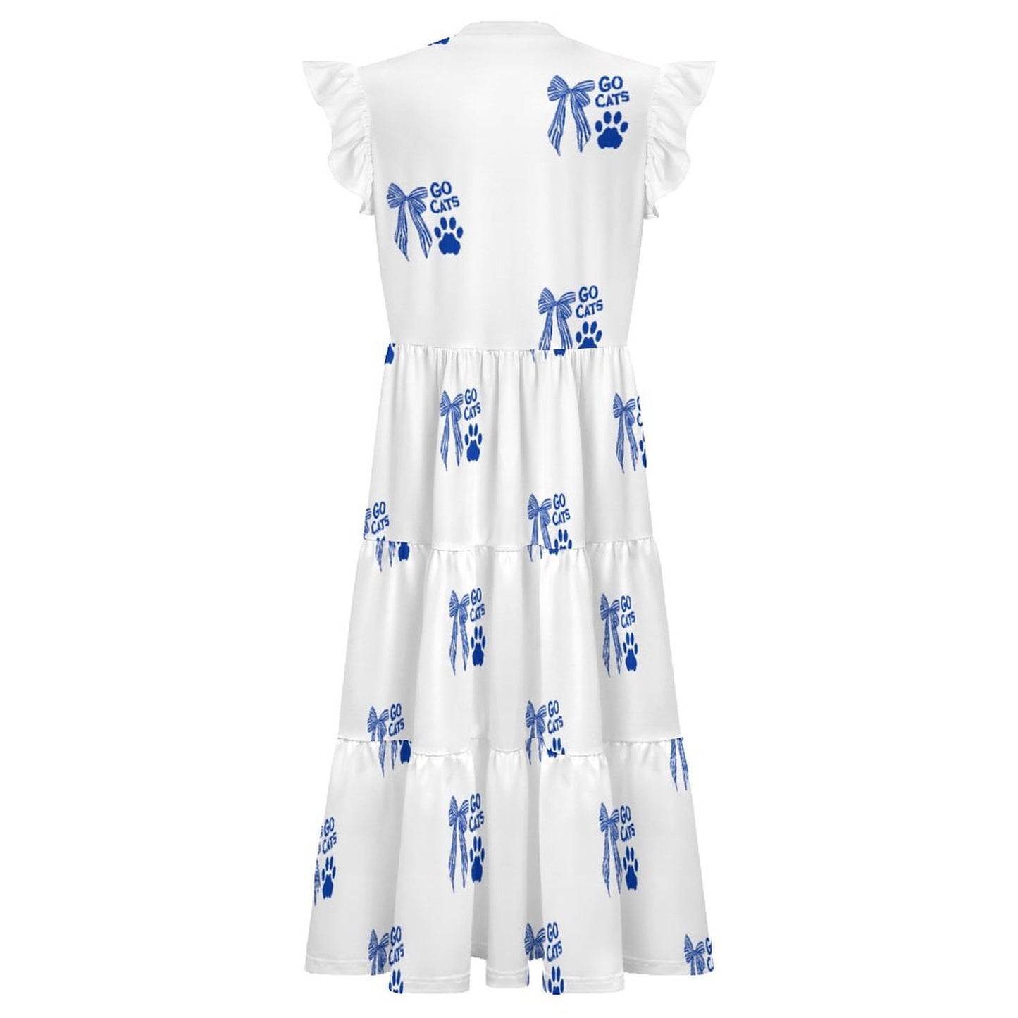 Kentucky GameDay Dress180gsm Ruffled V Neck Dress (All-Over Printing)