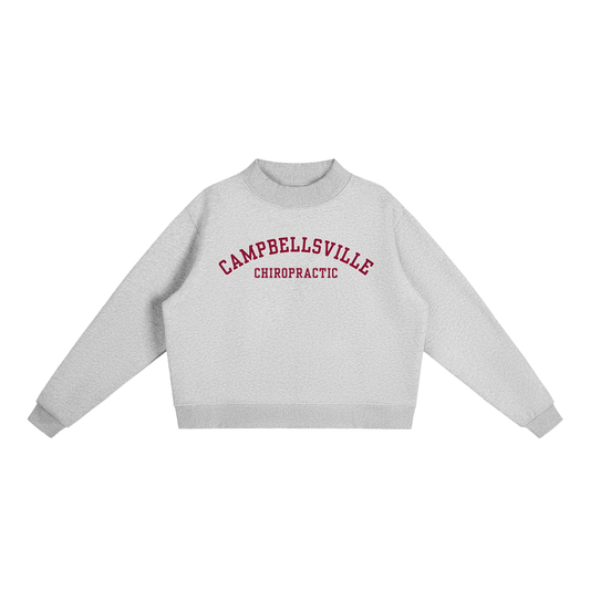 Campbellsville Mock Neck Sweatshirt - Varsity Font Red/White