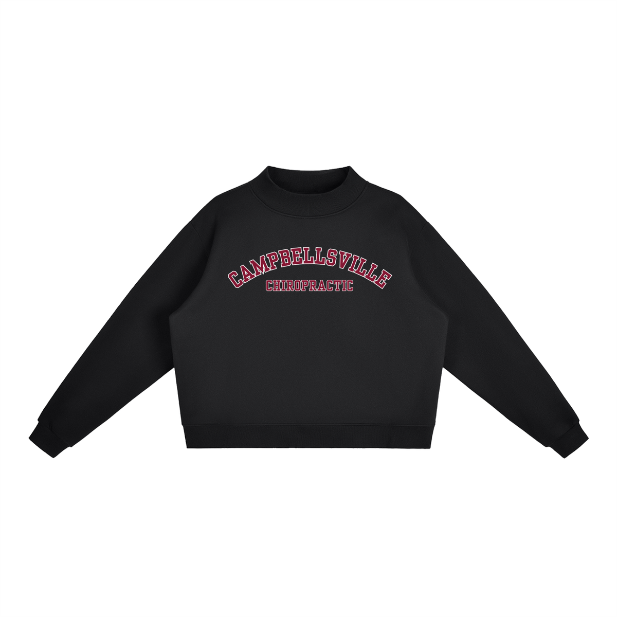 Campbellsville Mock Neck Sweatshirt - Varsity Font Red/White