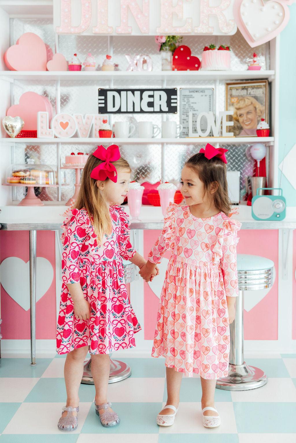 Melt My Heart 3/4 Sleeve Ruffle Twirl Dress